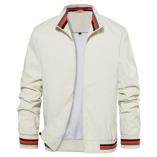 Men's Jacket Lightweight Casual Windbreaker Spring Fall Zip Up Coat