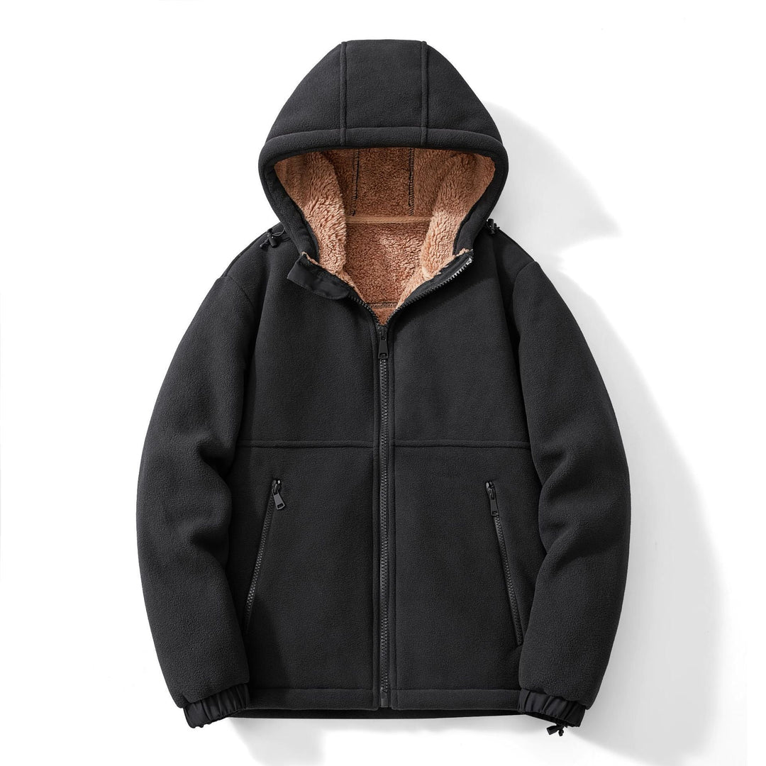 Casual Hooded Lambswool Fleece Lined Padded Warm Keeping Jacket