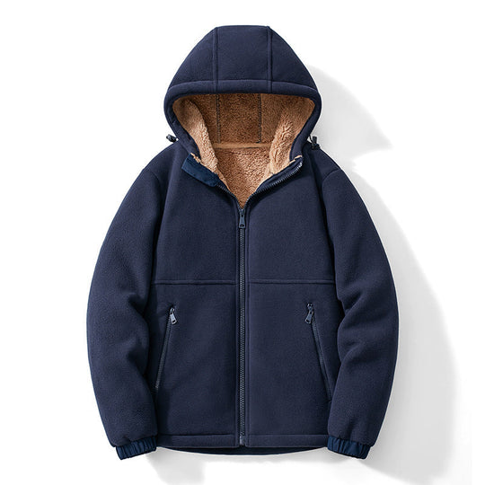 Casual Hooded Lambswool Fleece Lined Padded Warm Keeping Jacket