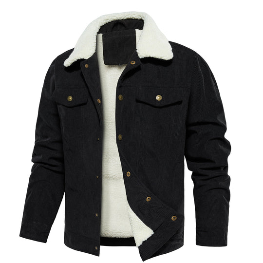 Men's Jacket Winter Sherpa Lined Warm Thick Trucker Cargo Coat